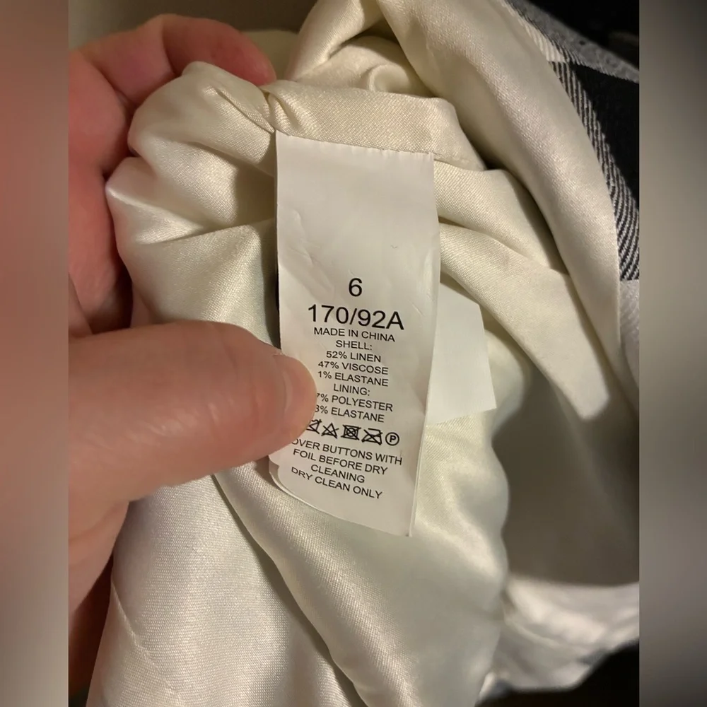 NWOT Kate spade Checked Double-Breasted Blazer Jacket - Black & White size 6